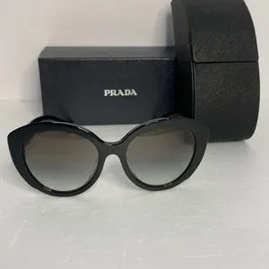 New - PRADA SPR 01Y 1AB-0A7 round frame with grey gradient lenses  Sunglasses Prada women main image 4